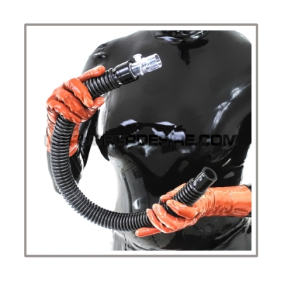 Inhalator-set SMELL-TWO-B-M double-mode with breathing-reduction-adaptor, 2 litre aroma-container and flexible medical-tube with 22 mm-port